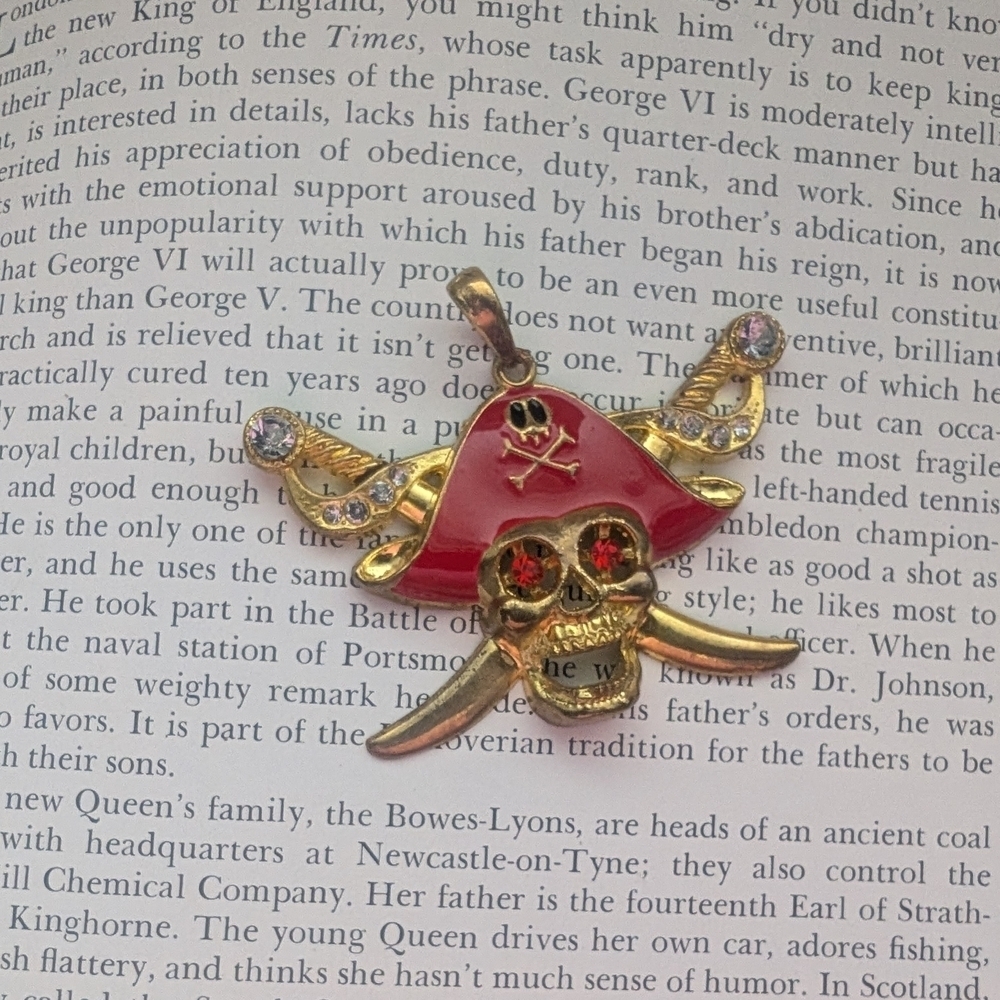Pirate Skull Pendant with Red Hat